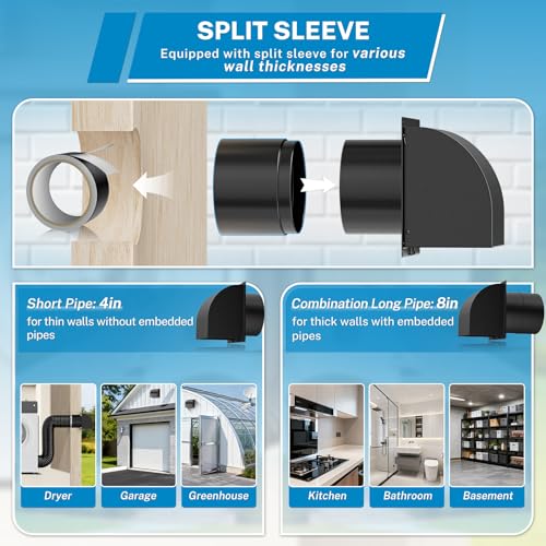 Hooded Wall Vent with Magnetic Flap and Removable Mesh