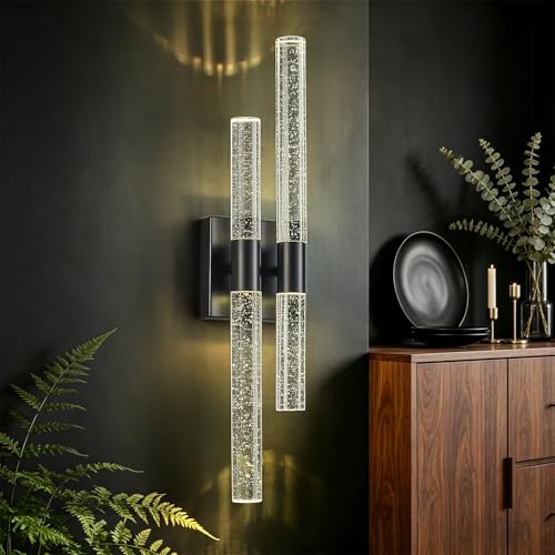 Modern Crystal Wall Sconces Hardwired Wall Sconce Bathroom Vanity Lights Fixtures 4000K Wall Light