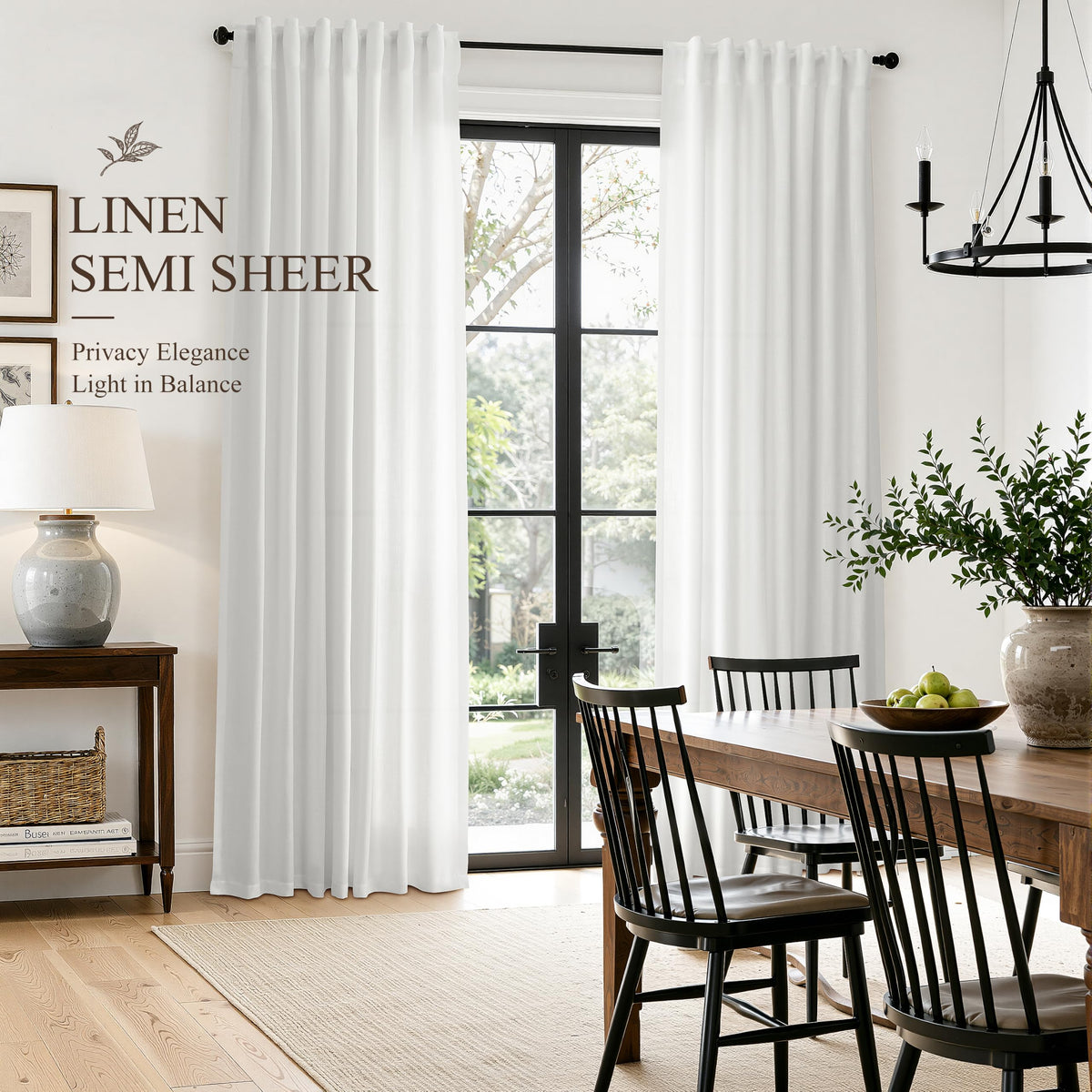 Off White Linen Curtains 120 Inches Long for Living Room 2 Panels (Off White / 52"W x 120"L (Pack of 2))