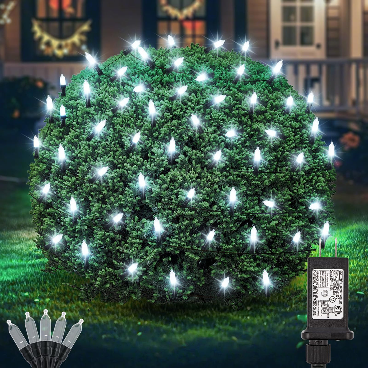 Christmas Net Lights Outdoor (Cool White-2PCS)