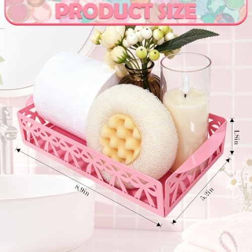 Pink Bow Bathroom Decor Toilet Paper Holder Cute Metal Toilet Tank Top Paper Basket with Handle