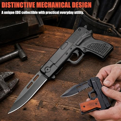 2 Pcs Multi Functional Pocket Tool Gift Set with Classic Wood & Textured Handle