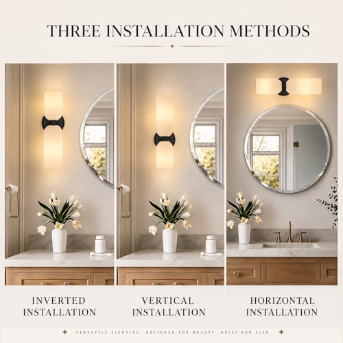Milk Glass Bathroom Wall Sconces Set of Two