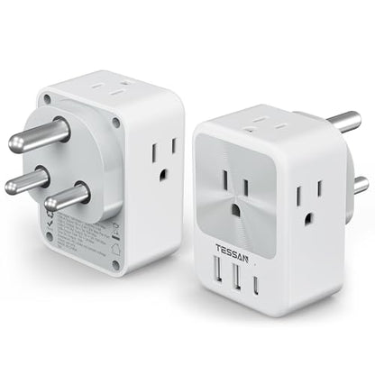 2 Pack 8 in 1 Travel Plug Adapter Type C