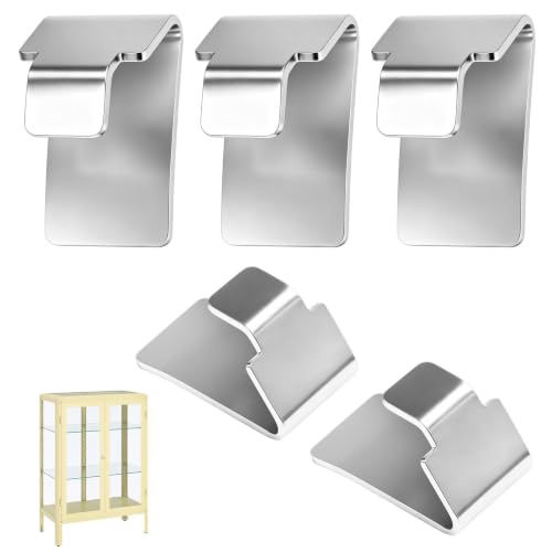 5 Pcs 114594 Metal Shelf Bracket Clips Compatible with IKEA Fabrikor Glass Door Cabinet