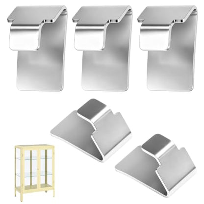 5 Pcs 114594 Metal Shelf Bracket Clips Compatible with IKEA Fabrikor Glass Door Cabinet