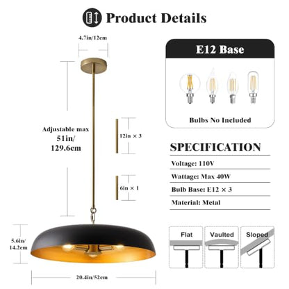 20.4in Large Pendant Lights Kitchen Island
