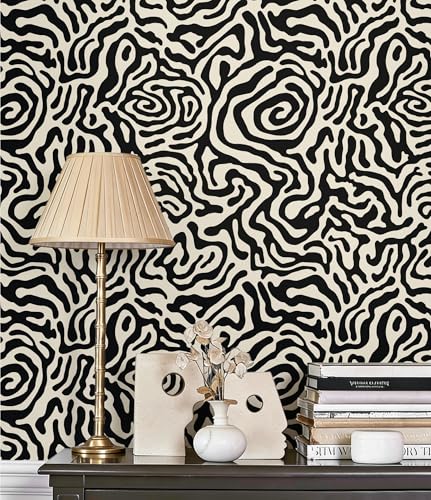 Abstract Geometric Stripes Peel and Stick Wallpaper