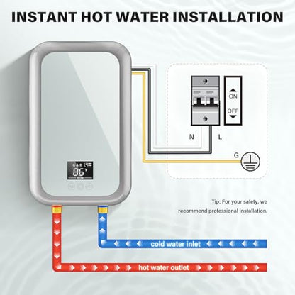 Tankless Water Heater Electric Instant Hot Water Heater Under Sink