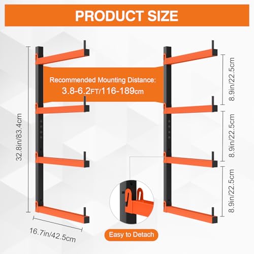 4 Level Lumber Storage Rack (B– 4 Pack, 8 Level)
