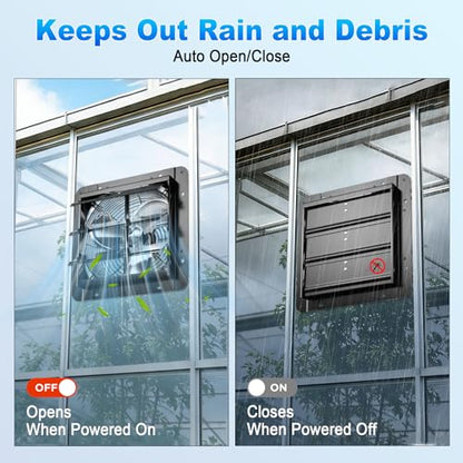 Shutter Exhaust Fan with Thermostat & Smart Speed Remote Control