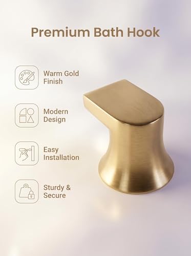 Towel Hooks Champagne Bronze Single Bathroom Hooks Wall Mounted for Robes and Towels Hand Towel Hook Holder Kitchen