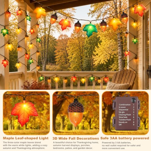 Fall String Lights LED Battery Operated Lights