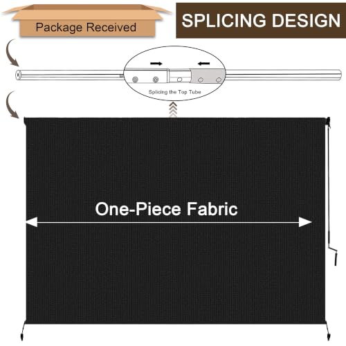 Outdoor Roller Shades for Patio (Black / 96"W x 72"H)