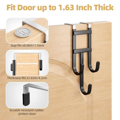 Over the Door Hanger (Black, 4 Pack)