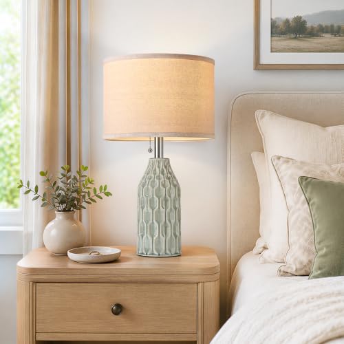 Modern Ceramic Table Lamps Set of 2 for Living Room Bedroom