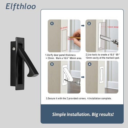 Pocket Door Hardware 3 Pieces Set