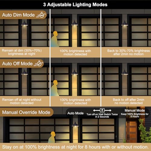 12 Inch Large Motion Sensor Gooseneck Outdoor Light Fixture
