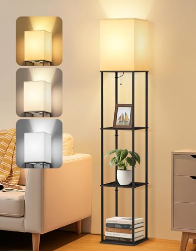 Floor Lamp with Shelves