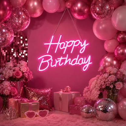 Happy Birthday Neon Sign for Backdrop