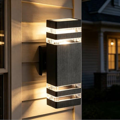 Exterior Lighting Fixtures Modern Porch Lights 4000K LED Outdoor Sconce Lights Wall Mount Black Garage Sconces Lamps for House Porch Patio Outside Yard