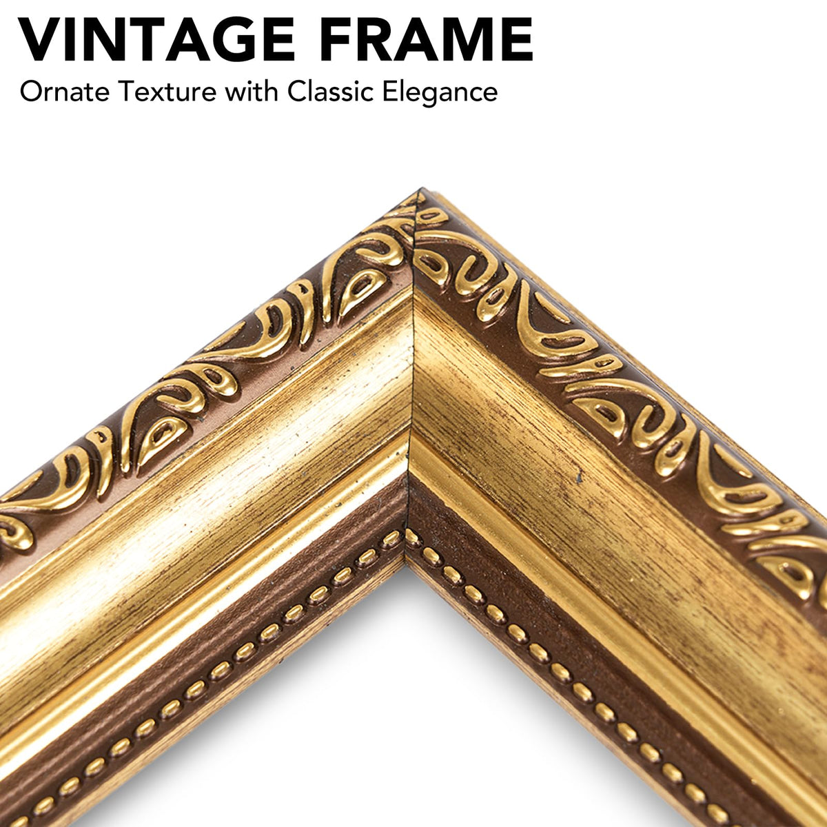 8x12 Vintage Picture Frame with 6x8 Mat Set of 2 (Gold / 8x12 inch)