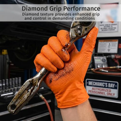 UltraDuty Orange Diamond Nitrile Gloves 10 Mil