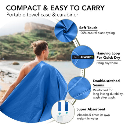 Quick Dry Microfiber Towel (Blue / 59.00" x 30.00")