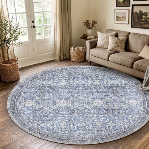 Round Rug 8ft (Blue / 8' (Round))