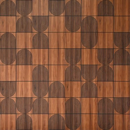 Teak Wood Grain 3D Wall Panels with Adhesive