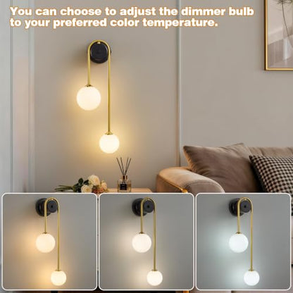 Globe Wall Sconce (Black and Gold)