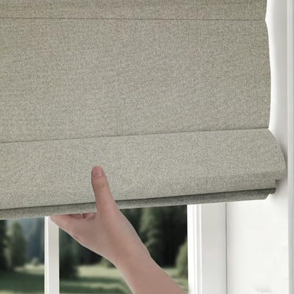 No Drill Roman Shades Cordless Blinds Blackout for Indoor Windows (Beige / 34"W x 64"H)