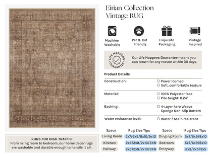 Classic Brown 3x5 Neutral Area Rugs for Living Room (Classic Brown / 3' x 5' (Rectangular))