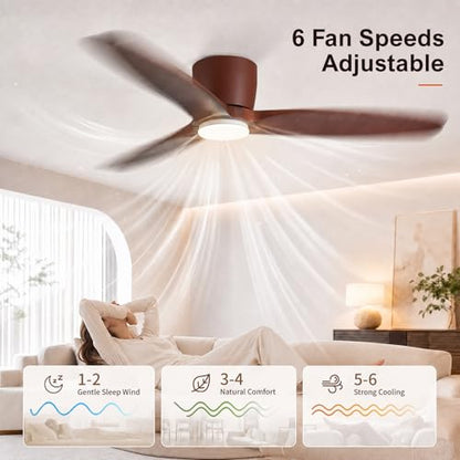 52" Wooden Ceiling Fan with Light