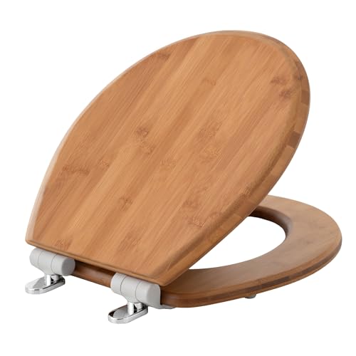 Bamboo Toilet Seat with HushMotion Soft Close and Magnetic Quick
