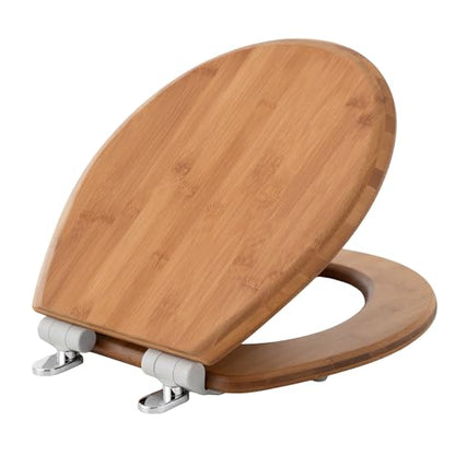 Bamboo Toilet Seat with HushMotion Soft Close and Magnetic Quick