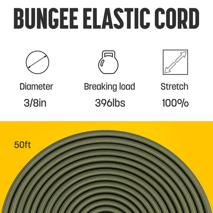 Bungee Cord 3 (Army Green / 3/8" x 50FT)
