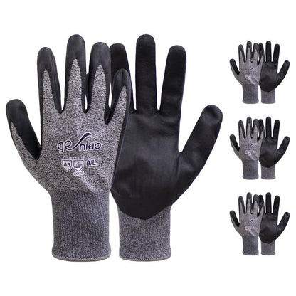 Cut Resistant Work Gloves With Grip for Men and Women ANSI 5 Safety Gloves for Gardening Fishing Cutting Construction