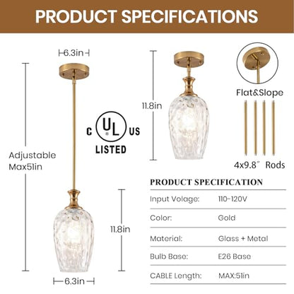 Glass Pendant Lights Kitchen Island