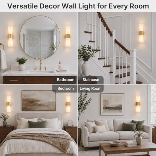 Gold Glass Wall Sconce Light (Gold Milk Glass)
