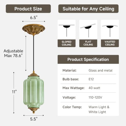 Vintage Glass Pendant Light