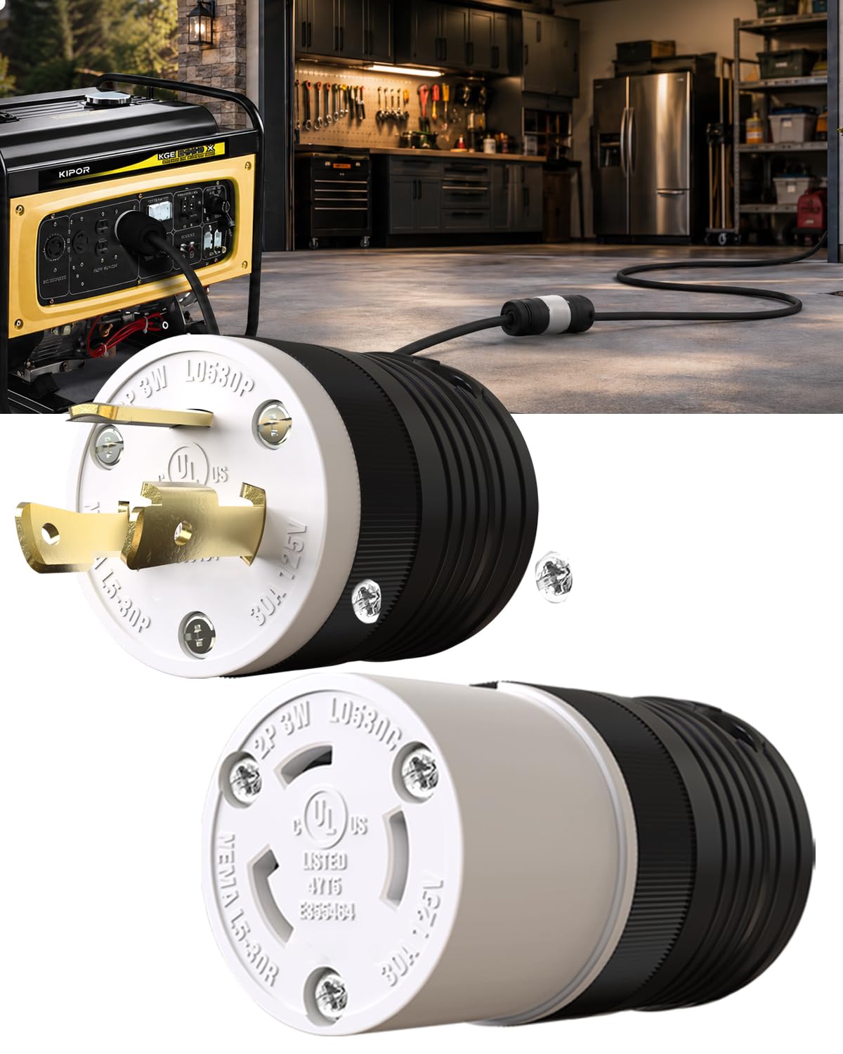 1 Set NEMA L5 (Black / L5-30P&L5-30R)