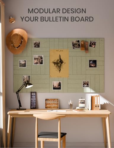 36" x 24" Large Felt Bulletin Board (Sage / Bold-stripe 6-pack)