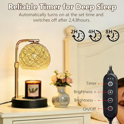 2 Pack Smart Timer Wax Warmer Lamp (2700K/adjust brightness)