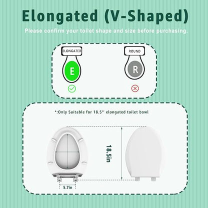 Toilet Seat Elongated Toilet Seat 18.5inch (White / Elongated 18.5inch)