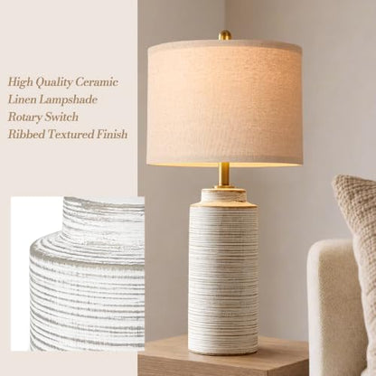 27" Vintage Ceramic Table Lamp Set of 2