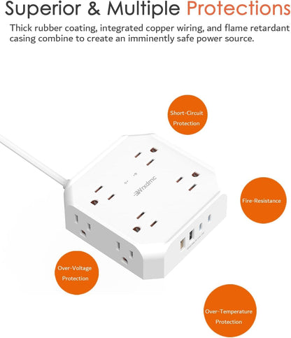 2 Prong Power Strip (15FT White)
