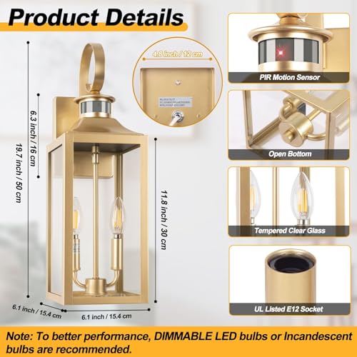 Large Motion Sensor Outdoor Wall Lights