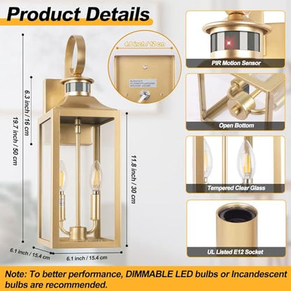 Large Motion Sensor Outdoor Wall Lights