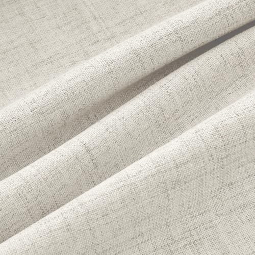 100% Blackout Linen Curtains 2 Panels Set for Bedroom Solid Luxury Decor Thermal Insulation Room Darkening Back Tab Rod Pocket Drapes for Living Room Nursery